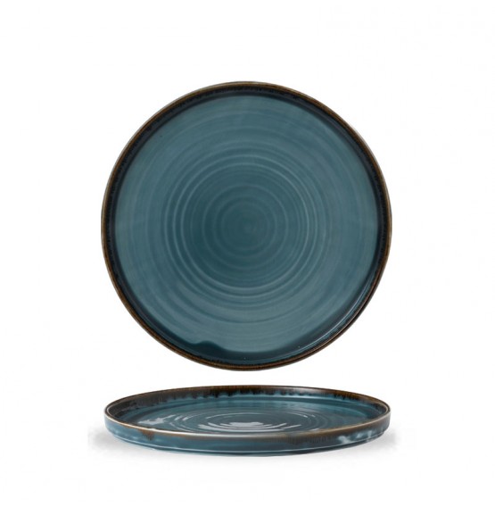 Harvest Blue Walled Plate