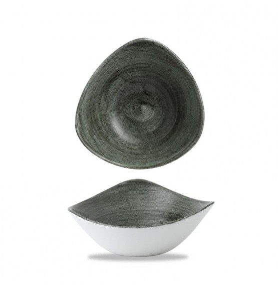 Patina Burnished Green Triangle Bowl
