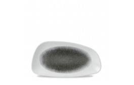 Raku Quartz Black Chefs' Geo Plate