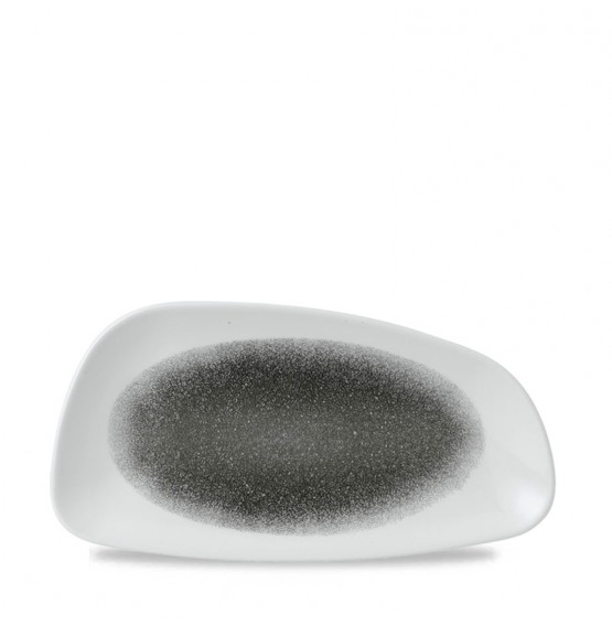 Raku Quartz Black Chefs' Geo Plate