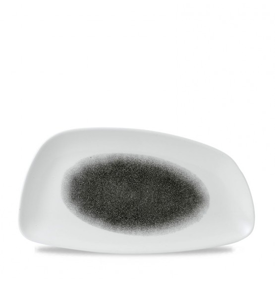 Raku Quartz Black Chefs' Geo Plate