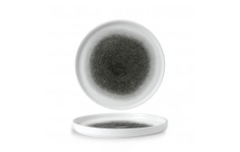 Raku Quartz Black Chefs' Walled Plate