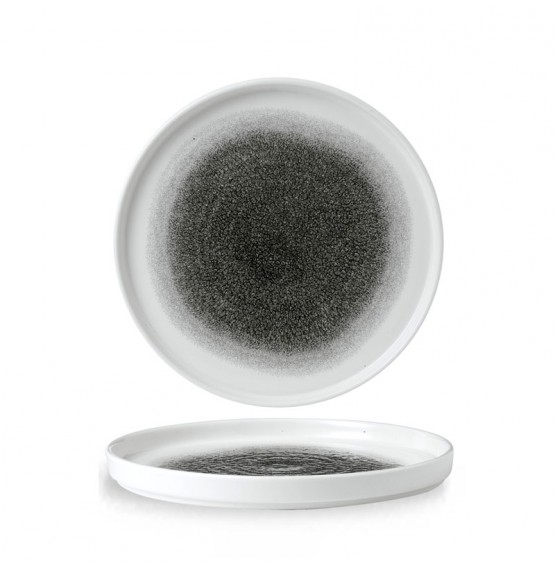 Raku Quartz Black Chefs' Walled Plate