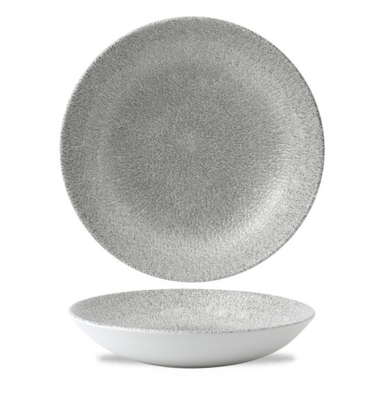 Raku Jasper Grey Coupe Bowl