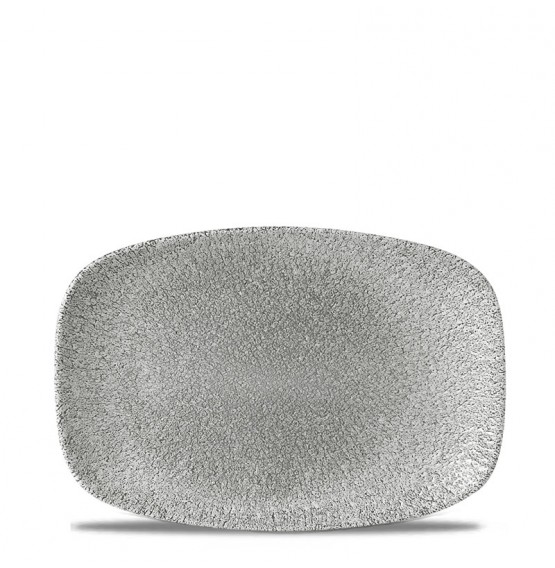 Raku Jasper Grey Chefs' Oblong Plate No 6