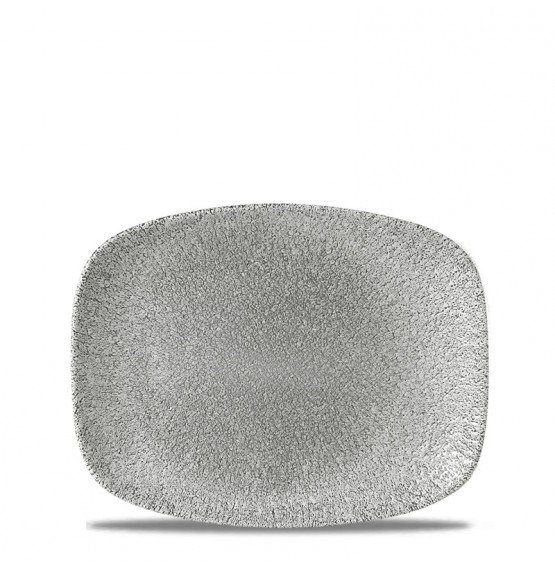 Raku Jasper Grey Chefs' Oblong Plate No 7