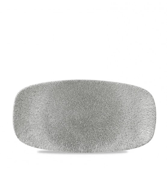 Raku Jasper Grey Chefs' Oblong Plate No 3