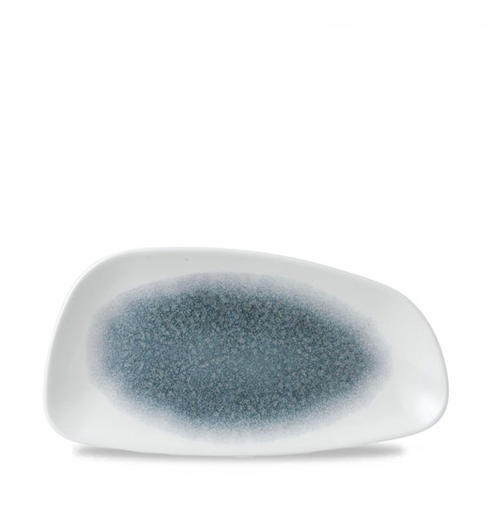 Raku Topaz Blue Chefs' Geo Plate