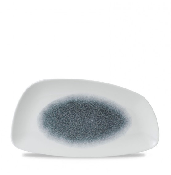 Raku Topaz Blue Chefs' Geo Plate