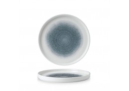 Raku Topaz Blue Chefs' Walled Plate
