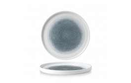 Raku Topaz Blue Chefs' Walled Plate