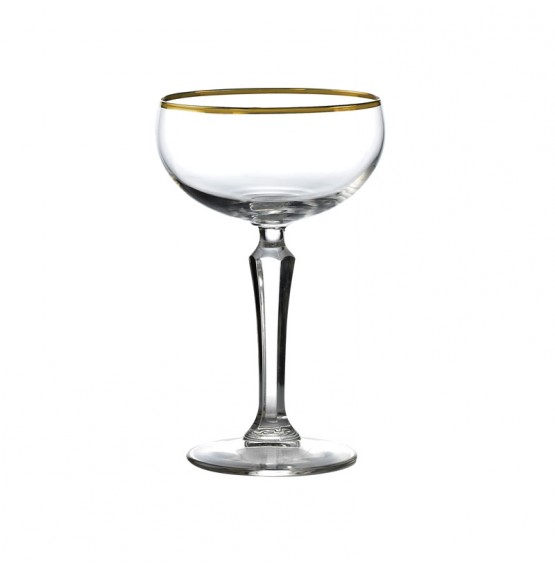 Speakeasy Gold Banded Coupe Glass