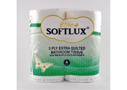White Softlux Elite Extra 3ply Toilet Roll