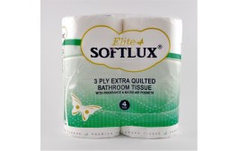 White Softlux Elite Extra 3ply Toilet Roll