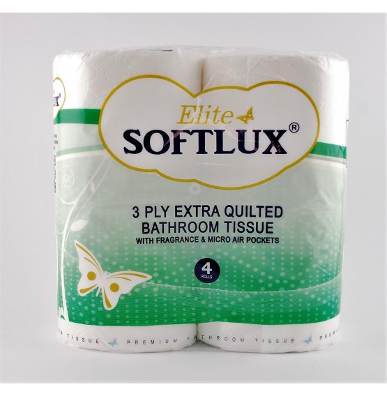 White Softlux Elite Extra 3ply Toilet Roll