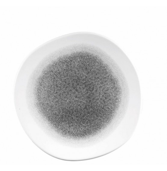 Raku Quartz Black Organic Round Plate