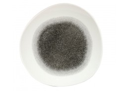 Raku Quartz Black Organic Round Plate
