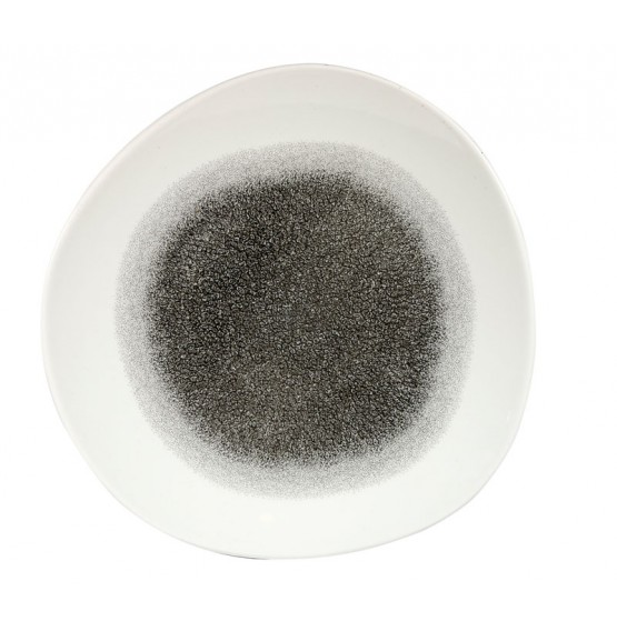 Raku Quartz Black Organic Round Plate