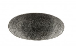 Raku Quartz Black Chefs' Oval Plate