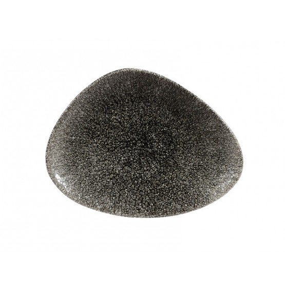 Raku Quartz Black Chefs' Triangle Plate