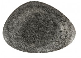 Raku Quartz Black Chefs' Triangle Plate