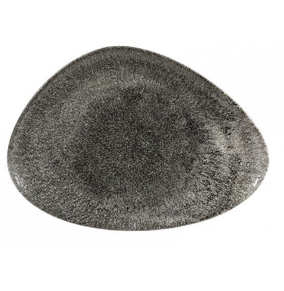 Raku Quartz Black Chefs' Triangle Plate
