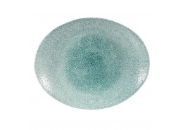 Raku Jade Green Oval Coupe Plate