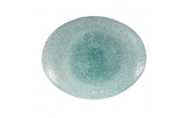 Raku Jade Green Oval Coupe Plate