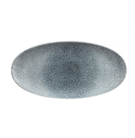 Raku Topaz Blue Chefs' Oval Plate