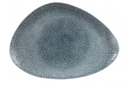 Raku Topaz Blue Chefs' Triangle Plate