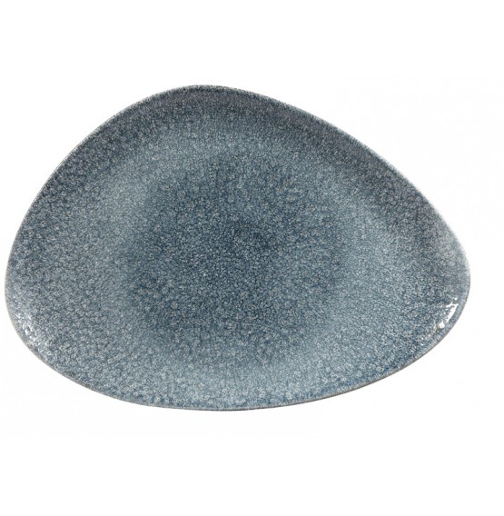 Raku Topaz Blue Chefs' Triangle Plate