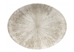 Stone Agate Grey Oval Plate