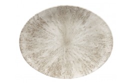 Stone Agate Grey Oval Plate