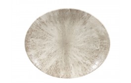 Stone Agate Grey Oval Plate
