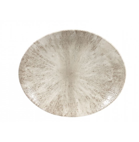 Stone Agate Grey Oval Plate