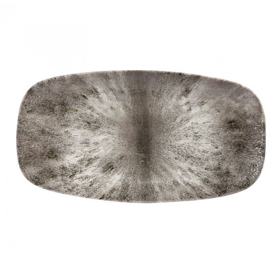 Stone Quartz Black Chefs' Oblong Plate No.4