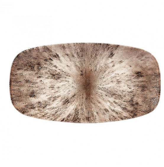 Stone Zircon Brown Chefs' Oblong Plate No.4