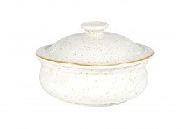 Stonecast Barley White Lidded Stew Pot