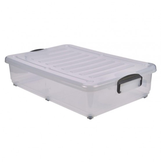 Storage Box w/ Clip Handles on Wheels