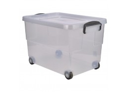 Storage Box w/ Clip Handles on Wheels