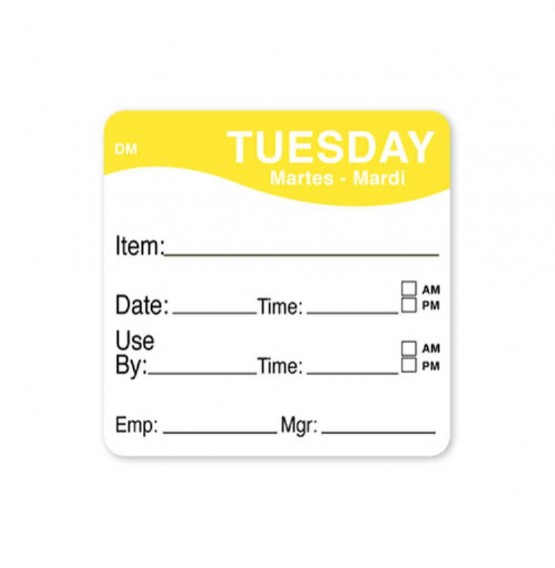 DissolveMark Yellow 51mm Square Label (Tuesday)
