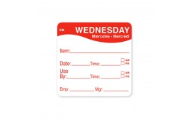 DissolveMark Red 51mm Square Label (Wednesday)