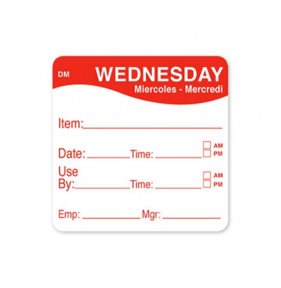 DissolveMark Red 51mm Square Label (Wednesday)
