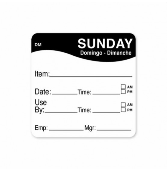 DissolveMark Black 51mm Square Label (Sunday)