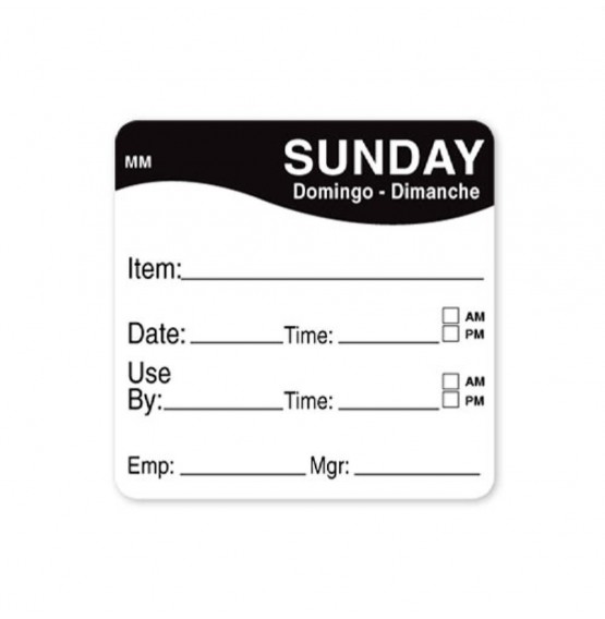 MoveMark Black 51mm Square Label (Sunday)