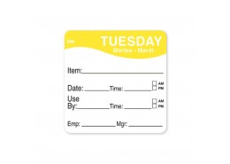 MoveMark Yellow 51mm Square Label (Tuesday)