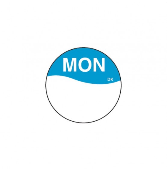 DuraMark Blue 19mm Round Label (Monday)