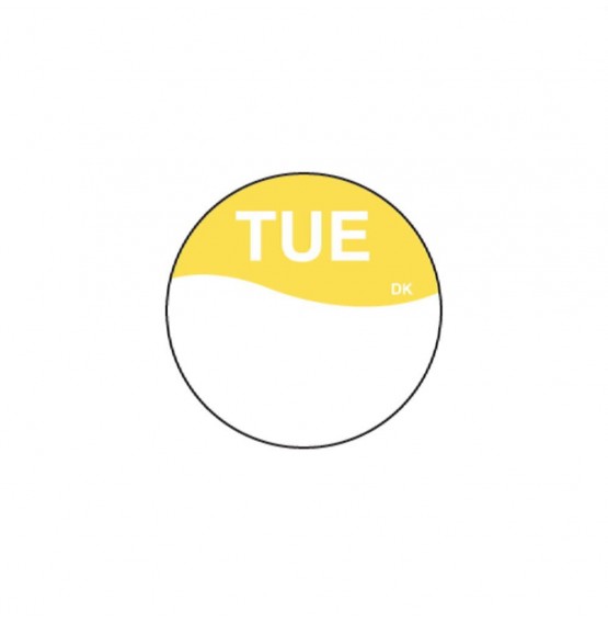 DuraMark Yellow 19mm Round Label (Tuesday)