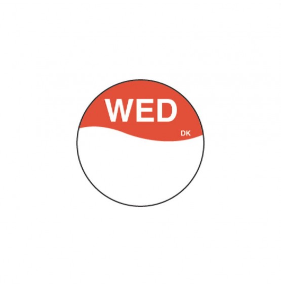 DuraMark Red 19mm Round Label (Wednesday)