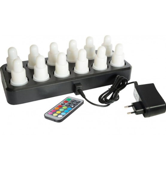 Duni LED Rechargeable Candles Multicolour